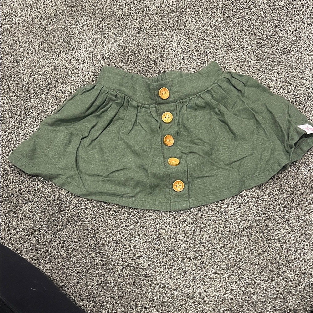 SweetHoney Green Button-Up Kids Shorts
